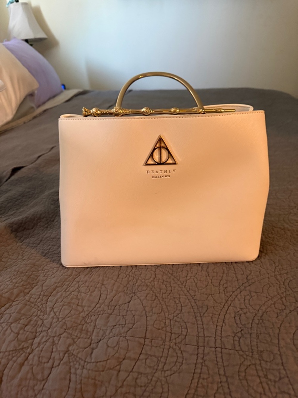 Loungefly white Satchel with Gold Hardware